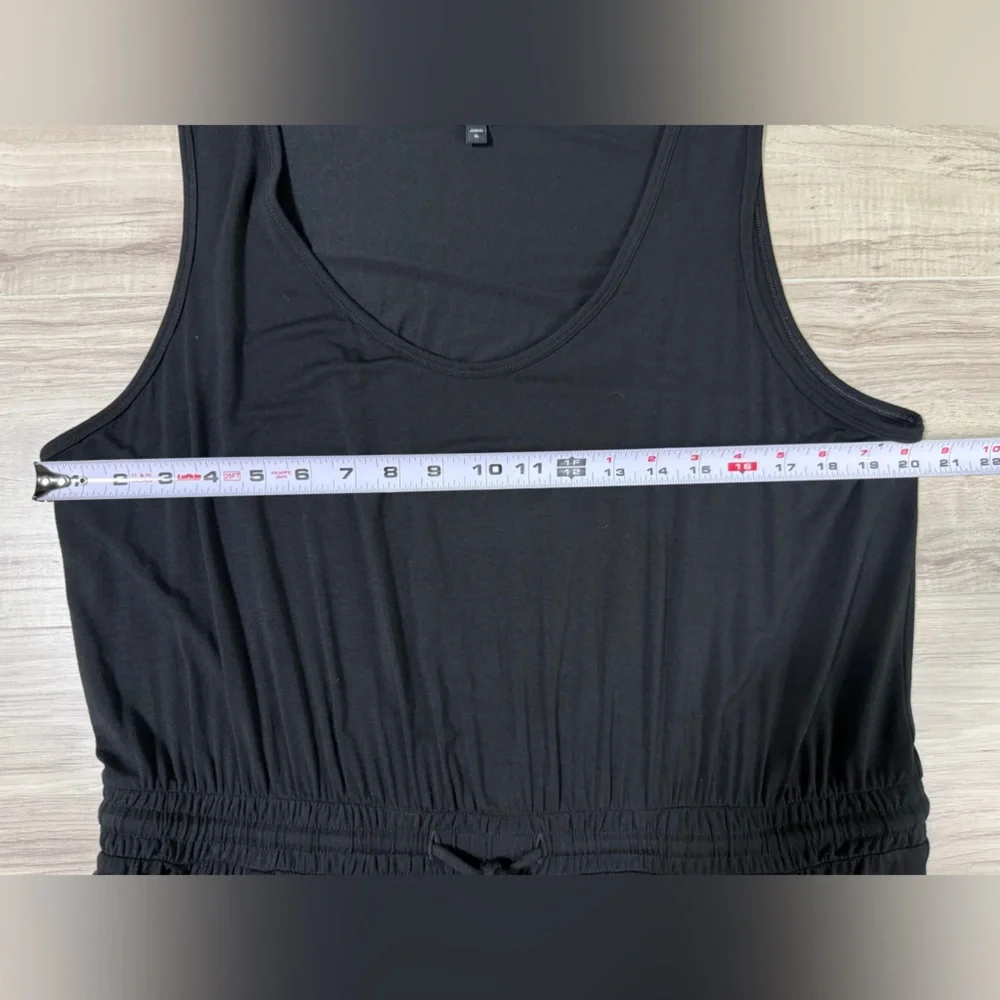 Express Black Sleeveless Drawstring Jumpsuit - Picture 5 of 12